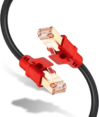 كابل إيثرنت Hftywy Cat 8 بطول 6 أقدام كابل إيثرنت Cat 8 كابل تصحيح الشبكة 40 جيجابت في الثانية 2000 ميجاهرتز SSTP LAN أسلاك Cat 8 إيثرنت سلك كابل إنترنت عالي السرعة لجهاز التوجيه والمودم والألعاب PS4 وXbox in Kuwait