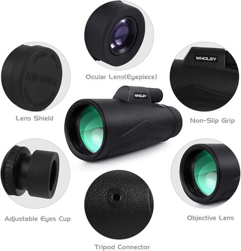 WHOLEV Monocular Telescope, HD 12x50 Monocular Telescope with Smartphone Holder Rotating Tripod BAK4 Prism and FMC for Bird Watching, Hunting, Hiking Sightseeing, Concert Ball Game Camping in Saudi Arabia