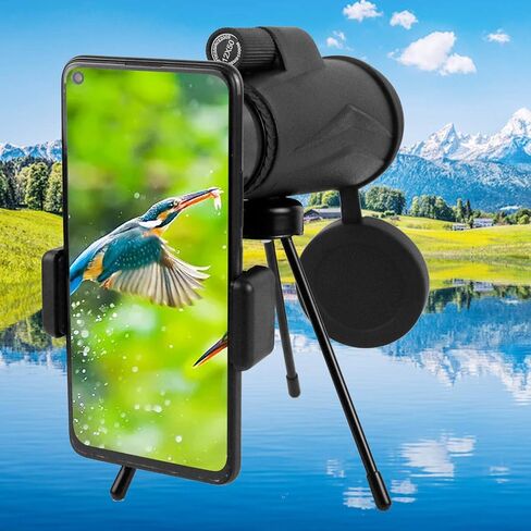 WHOLEV Monocular Telescope, HD 12x50 Monocular Telescope with Smartphone Holder Rotating Tripod BAK4 Prism and FMC for Bird Watching, Hunting, Hiking Sightseeing, Concert Ball Game Camping in Saudi Arabia