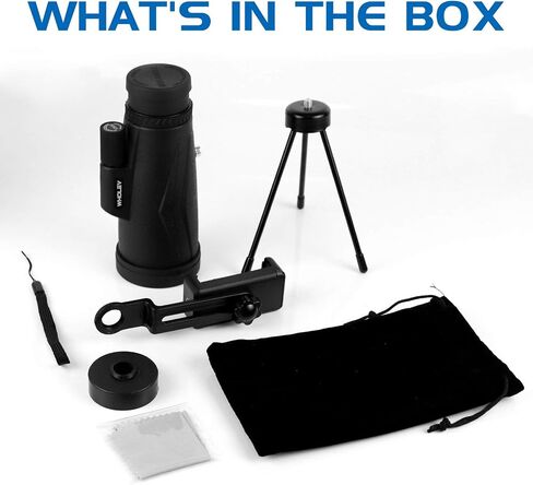WHOLEV Monocular Telescope, HD 12x50 Monocular Telescope with Smartphone Holder Rotating Tripod BAK4 Prism and FMC for Bird Watching, Hunting, Hiking Sightseeing, Concert Ball Game Camping in Saudi Arabia