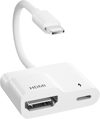 LXJADAP Lightning to HDMI Digital AV Adapter,iPhone/iPad to HDMI Adapter,Support 1080P Video&Audio Mirroring(No Need Power),Support Newest iOS 16 in Kuwait