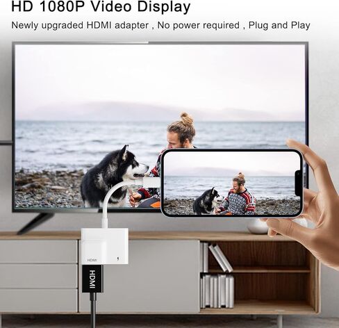 LXJADAP Lightning to HDMI Digital AV Adapter,iPhone/iPad to HDMI Adapter,Support 1080P Video&Audio Mirroring(No Need Power),Support Newest iOS 16 in Kuwait