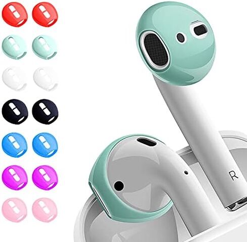 [7 أزواج] Loirtlluy 2021 مطورة Airpods 2 و 1 غطاء سماعات أذن، أغطية وسائد سيليكون سائلة [تناسب حافظة الشحن]، ملحقات واقية مضادة للانزلاق متوافقة مع Airpods 2 و 1 in Kuwait