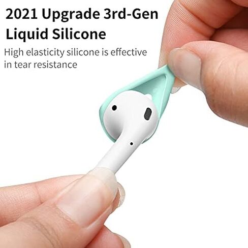 [7 أزواج] Loirtlluy 2021 مطورة Airpods 2 و 1 غطاء سماعات أذن، أغطية وسائد سيليكون سائلة [تناسب حافظة الشحن]، ملحقات واقية مضادة للانزلاق متوافقة مع Airpods 2 و 1 in Kuwait