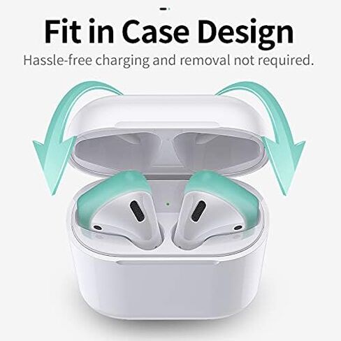 [7 أزواج] Loirtlluy 2021 مطورة Airpods 2 و 1 غطاء سماعات أذن، أغطية وسائد سيليكون سائلة [تناسب حافظة الشحن]، ملحقات واقية مضادة للانزلاق متوافقة مع Airpods 2 و 1 in Kuwait