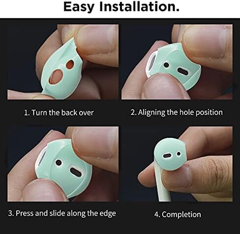 [7 أزواج] Loirtlluy 2021 مطورة Airpods 2 و 1 غطاء سماعات أذن، أغطية وسائد سيليكون سائلة [تناسب حافظة الشحن]، ملحقات واقية مضادة للانزلاق متوافقة مع Airpods 2 و 1 in Kuwait