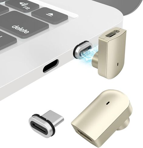 Magnetic USB C Adapter 40Gbps 2Pack Right Angle USB C Magnetic Adapter -3 Tips with USB4 8K 60Hz 140w Fast Charging for MacBook Pro and Most USB Type C Devices in Kuwait