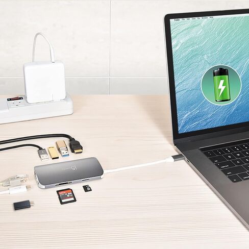 j5create USB-C 9-in-1 Multi Adapter Multi Adapter HDMI/Ethernet/USB 3.1, SD and MicroSD/PD 3.0 | 4K HDMI for MacBook | ChromeBook |USB-C Devices (JCD383) in Saudi Arabia