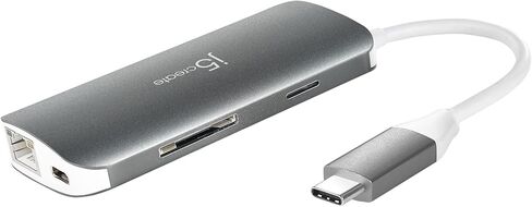 j5create USB-C 9-in-1 Multi Adapter Multi Adapter HDMI/Ethernet/USB 3.1, SD and MicroSD/PD 3.0 | 4K HDMI for MacBook | ChromeBook |USB-C Devices (JCD383) in Saudi Arabia