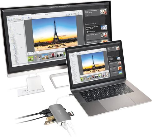 j5create USB-C 9-in-1 Multi Adapter Multi Adapter HDMI/Ethernet/USB 3.1, SD and MicroSD/PD 3.0 | 4K HDMI for MacBook | ChromeBook |USB-C Devices (JCD383) in Saudi Arabia
