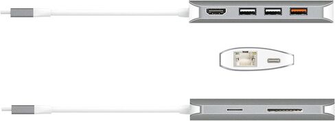 j5create USB-C 9-in-1 Multi Adapter Multi Adapter HDMI/Ethernet/USB 3.1, SD and MicroSD/PD 3.0 | 4K HDMI for MacBook | ChromeBook |USB-C Devices (JCD383) in Saudi Arabia