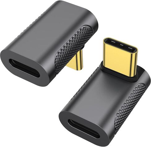 AuviPal USB C Right Angle Adapter (2 Pack), 90 Degree USB C Male to Female Connector for Steam Deck, ROG Ally, Switch, MacBook, Tablet, Phone and More Type C Devices in Kuwait
