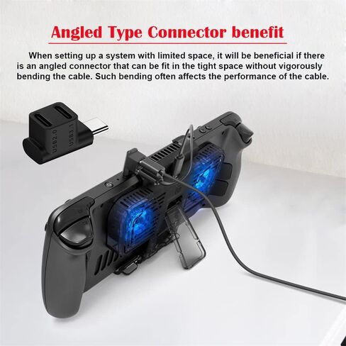 10Gbps USB3.0 Type C Male to Dual Female Power Data Splitter Adapter Up Angled Compatible with Steam Deck Laptop in Kuwait