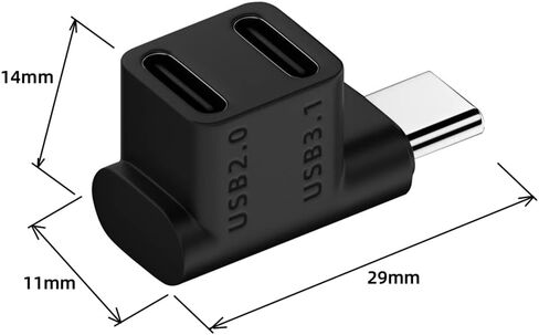 10Gbps USB3.0 Type C Male to Dual Female Power Data Splitter Adapter Up Angled Compatible with Steam Deck Laptop in Kuwait