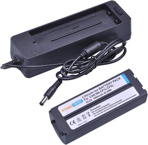 PowerTrust 1x NB-CP2L CP2L CP1L بطارية قابلة للشحن وشاحن لطابعات الصور Canon SELPHY CP100 CP200 CP220 CP300 CP330 CP400 CP510 CP600 CP710 CP730 CP770 CP780 CP790 CP800 CP900 CP910 CP1200 in Saudi Arabia