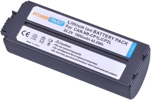 PowerTrust 1x NB-CP2L CP2L CP1L بطارية قابلة للشحن وشاحن لطابعات الصور Canon SELPHY CP100 CP200 CP220 CP300 CP330 CP400 CP510 CP600 CP710 CP730 CP770 CP780 CP790 CP800 CP900 CP910 CP1200 in Saudi Arabia