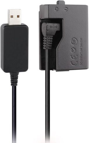 CCYC DR-E10 DC Coupler Replace of LP-E10 Battery and USB DC Converter Power Cable Replacement for ACK-E10 AC Power Adapter, Suit for Canon EOS Rebel T3, T5, T6, EOS 1100D, 1200D, 1300D Cameras in Kuwait