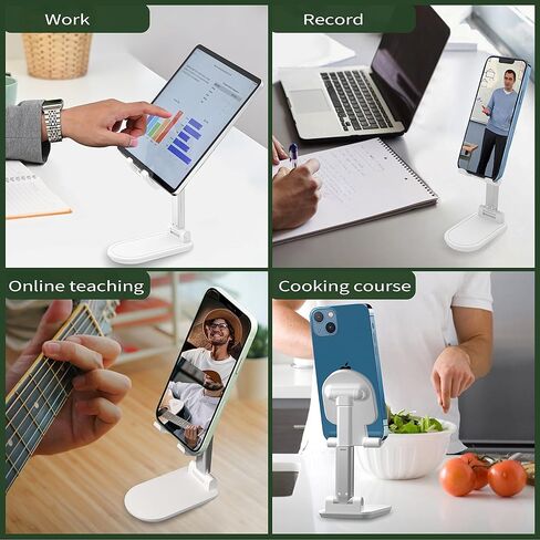 TAPMEI Cellphone Stand Adjustable & Foldable with Heavy and Thickened Metal Base for Desk Compatible with Smartphone Tablets and All 4-13 Inches Devices in Kuwait