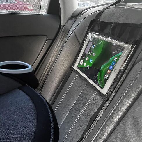 Car Back Seat Holder Compatible with iPad Kindle Samsung Tablet for Rear and Forward Facing Mirror, Universal Car Backseat Tablet Holder with Clear Touchable Case, Tablet Mount for Women Kids (Black) in Saudi Arabia