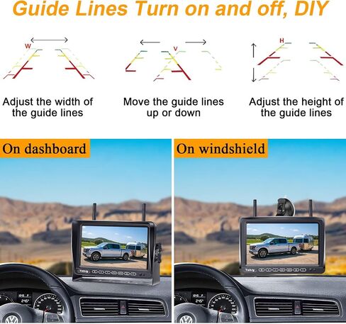 RV Backup Camera Wireless Recording 2 Cameras - Plug and Play Pre-Wired for Furrion System Night Vision 4 Channels HD 1080P 7'' Touch Key Monitor Rear View Camera for Trailer/Trucks/Camper Yakry Y28 in Saudi Arabia