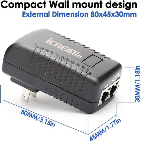 48V POE Injector Adapter Power Supply,10/100Mbps IEEE 802.3af Compliant for Most Cisco/Polycom/Aastra/Axis/Ubiquiti IP Cameras Phones AP and More in Saudi Arabia