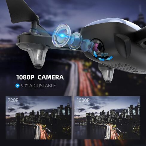 تشيروينج طائرة درون U89S بكاميرا 1080P للاطفال والكبار، طائرة درون رباعية المراوح لايف اف بي في للمبتدئين مع مفتاح واحد للاقلاع/الايقاف، تثبيت الارتفاع، تحكم صوتي، انقلاب ثلاثي الابعاد in Kuwait