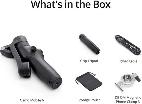 مثبت جيمبال DJI Osmo Mobile 6 للهواتف الذكية، جيمبال للهاتف ثلاثي المحاور، قضيب تمديد مدمج، تتبع الأشياء، محمول وقابل للطي، مثبت مدونة فيديو، رمادي داكن in Kuwait