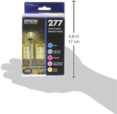 مجموعة حبر EPSON 277 Claria Photo HD سعة قياسية 5 خراطيش ألوان (T277920-S) تعمل مع Expression Photo XP-850، XP-860، XP-950، XP-960، XP-970 in Kuwait