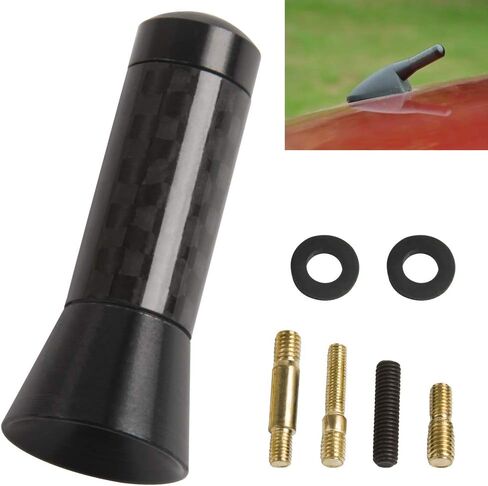 1.4" Short Carbon Fiber Antenna Aluminum Black Vehicle Car Aerial Universal Replacement by GTP in Saudi Arabia