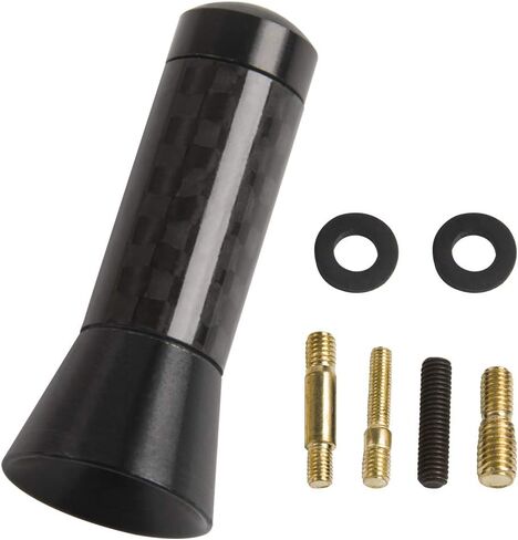 1.4" Short Carbon Fiber Antenna Aluminum Black Vehicle Car Aerial Universal Replacement by GTP in Saudi Arabia