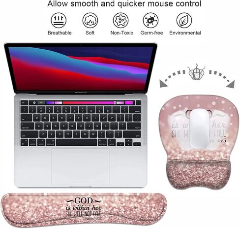 Ergonomic Mouse Pad Wrist Support and Keyboard Wrist Rest Set with Coasters, Non-Slip PU Base, Easy Typing & Pain Relief, Perfect for Home Office Working Studying, Patriotic American Flag Bald Eagle in Saudi Arabia