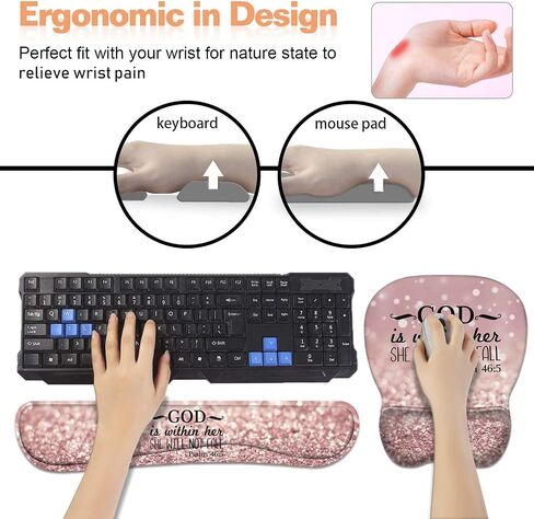 Ergonomic Mouse Pad Wrist Support and Keyboard Wrist Rest Set with Coasters, Non-Slip PU Base, Easy Typing & Pain Relief, Perfect for Home Office Working Studying, Patriotic American Flag Bald Eagle in Saudi Arabia