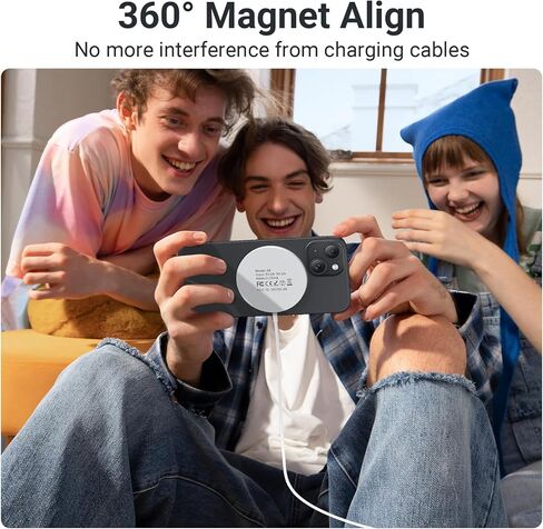 شاحن لاسلكي مغناطيسي متوافق مع شاحن MagSafe/iPhone15/14/13/12 Pro/Pro Max/Plus/Mini/AirPods 3/2/Pro، لوحة شحن سريعة مغناطيسية LED بقدرة 15 وات مع منافذ شحن مزدوجة in Kuwait