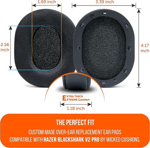 WC Freeze Blackshark - وسائد أذن جل تبريد لـ 2020-2022 Razer Blackshark V2 & V2 Pro (لا تناسب طراز 2023) من Wicked Cushions - تعزيز الراحة والسمك وعزل الصوت | أسود in Kuwait