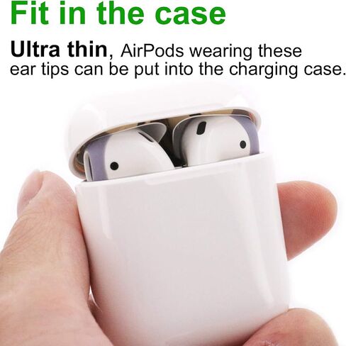 (Fit in Case) Eartips for AirPods 1 AirPods 2, 5 Pairs Replacement Thin Slim Gel Earbuds Ear Tips Skin Accessories for AirPods 1 & 2 (Fit in Charging Case) 3 White 2 Black in Kuwait