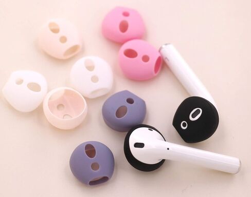 (Fit in Case) Eartips for AirPods 1 AirPods 2, 5 Pairs Replacement Thin Slim Gel Earbuds Ear Tips Skin Accessories for AirPods 1 & 2 (Fit in Charging Case) 3 White 2 Black in Kuwait