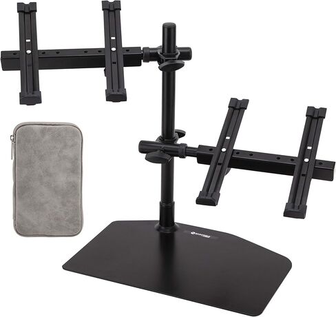 ساينفيلد ستديوز - حامل لاب توب مزدوج - توافق عالمي مع ارتفاع قابل للتعديل - حامل لاب توب دي جيه مزدوج كامل مع منظم كيبلات in Kuwait