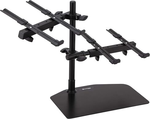 ساينفيلد ستديوز - حامل لاب توب مزدوج - توافق عالمي مع ارتفاع قابل للتعديل - حامل لاب توب دي جيه مزدوج كامل مع منظم كيبلات in Kuwait