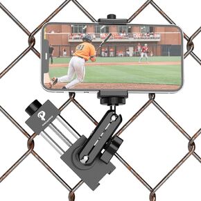 حامل سياج للهاتف للبيسبول، حامل سياج للهواتف الذكية GoPro، Mevo Start، محمول، سهل الاستخدام، سبائك الألومنيوم، لتسجيل ألعاب البيسبول والكرة اللينة وألعاب التنس (صغيرة) in Kuwait