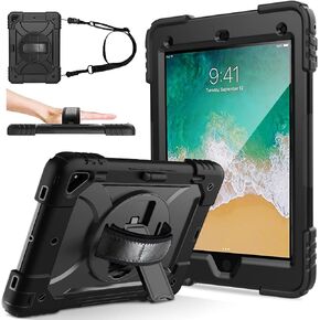 LTROP Protective Cover Case for iPad 6th/ 5th Generation & iPad Air 2 Case, iPad 9.7 Inch Case with Shoulder Strap Pen Holder Swivel Stand, Aqua Teal in Kuwait