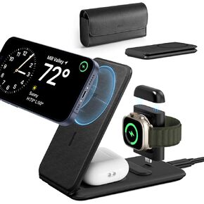 ESR 3 in 1 Charger for Magsafe, Travel Charger Stand for Magsafe, Made for Apple Watch Certified, Foldable Charging Station Compatible with Magsafe and iPhone 15/14/13/12, AirPods Pro, Black