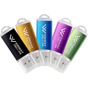 64GB USB 2.0 Flash Drives Thumb Drives Memory Stick Jump Drive Zip Drive, 5 Pack Mixed Colors: Black Blue Green Gold Purple in Saudi Arabia