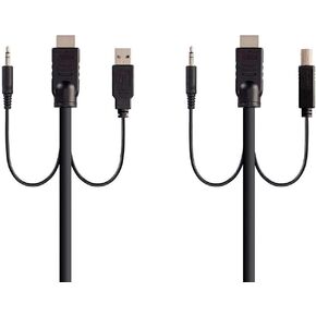 Monoprice HDMI USB 3.5mm Audio Combo Cable - 6 Feet, 4K@60Hz, High Dynamic Range (HDR) for KVM Switches - Switch Series