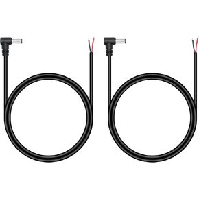 4Pcs DC 5.5mm x 2.1mm Male Plug Power Pigtail Wire 1M/3FT,18AWG 90 Degree Right Angle DC5521 Male Plug Jack to 2 Pin Bare Wire Open End Power Cable,for DC Power Supply Cable Repair Replacement in Kuwait