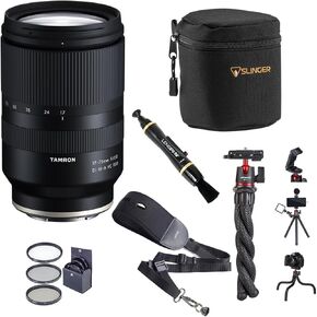 عدسة Tamron مقاس 17-70 مم f/2.8 Di III-A VC RXD لحزمة Sony E مع طقم فلتر ProOptic 67 مم، طقم حامل ثلاثي الأخطبوط MT-11، منظف العدسات، حزام NS-3، حقيبة عدسة in Kuwait