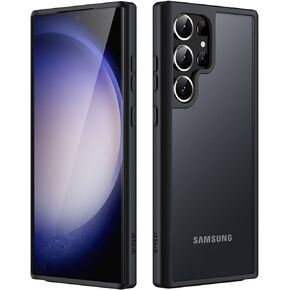 حافظة JETech غير لامعة لهاتف Samsung Galaxy S23 Ultra 5G مقاس 6.8 بوصة، غطاء هاتف نحيف واقٍ خلفي شفاف، مضاد لبصمات الأصابع (أسود) in Kuwait
