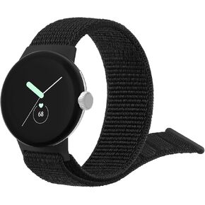 Oumida Soft Nylon Velcro Band Compatible with Google Pixel Watch Band for Women Men, Solo Loop Strap Replacement Wristband Bracelet for Google Pixel Smartwatch
