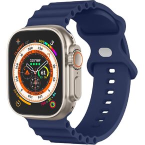 Silicone Ocean Bands Compatible with Apple Watch Band Ultra 49mm 46mm 45mm 44mm 41mm 38mm 40mm 42mm for Women Men, Sport Ocean Loop Wristband for iWatch Ultra 2 SE 2 Series 10 9 8 7 6 5 4 in Kuwait