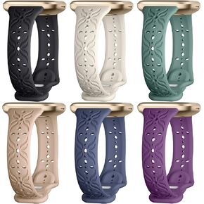 أساور Maledan ذات النمط النحيف متوافقة مع Fitbit Sense/Versa 3/Versa 4/Sense 2 Bands للنساء والرجال، أساور معصم أنيقة مجوفة قابلة للتنفس لسوار المعصم Fitbit Sense/Versa 3/4/Sense 2 in Kuwait