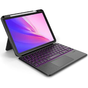 MicroPack iPad Pro 11 inch Case with Keyboard (11-inch, 2022) – Trackpad & 11 Colors Backlit & Kickstand – Slim & Light Detachable Keyboard for iPad Pro 11"& iPad Air 5th / 4th Gen 10.9"– 11 inch in Kuwait